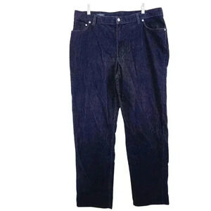 Lands End Traditional Fit Mens Corduroy Pants 38x 32 Waist Tapered Leg Dark Blue